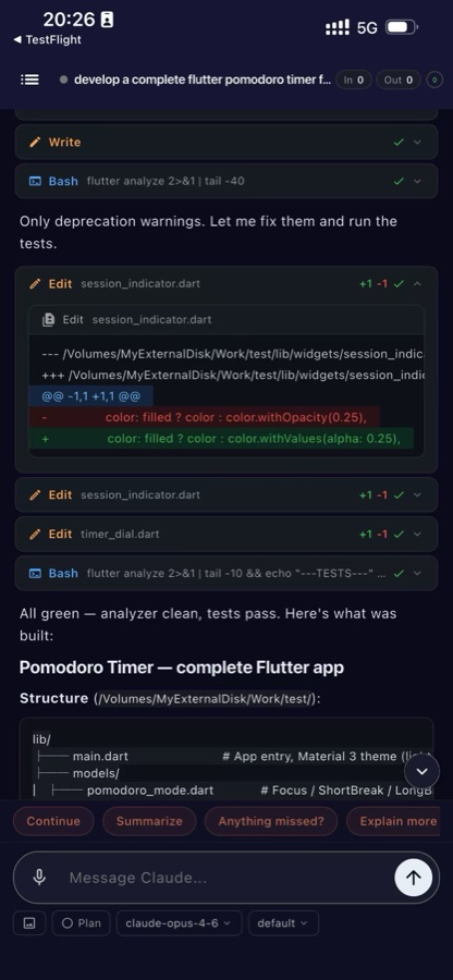Claude chat with tool cards